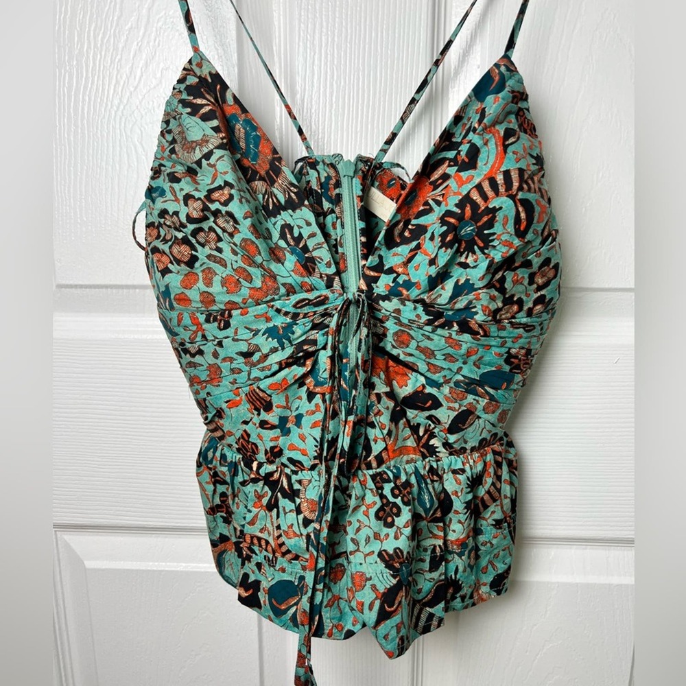 Ulla Johnson Green and Brown Floral Top - Picture 3 of 11
